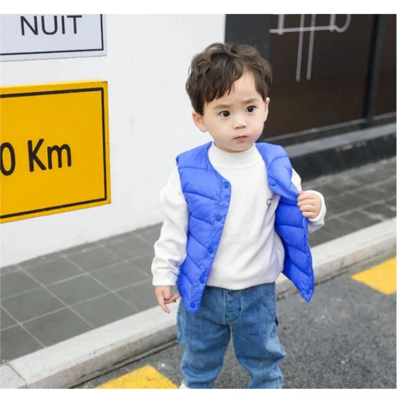 Children's Vest For Girls 2023 Autumn Winter Clothes Baby Vests  Warm Outerwear Boys Waistcoat Toddler  Jacket Kids Coats