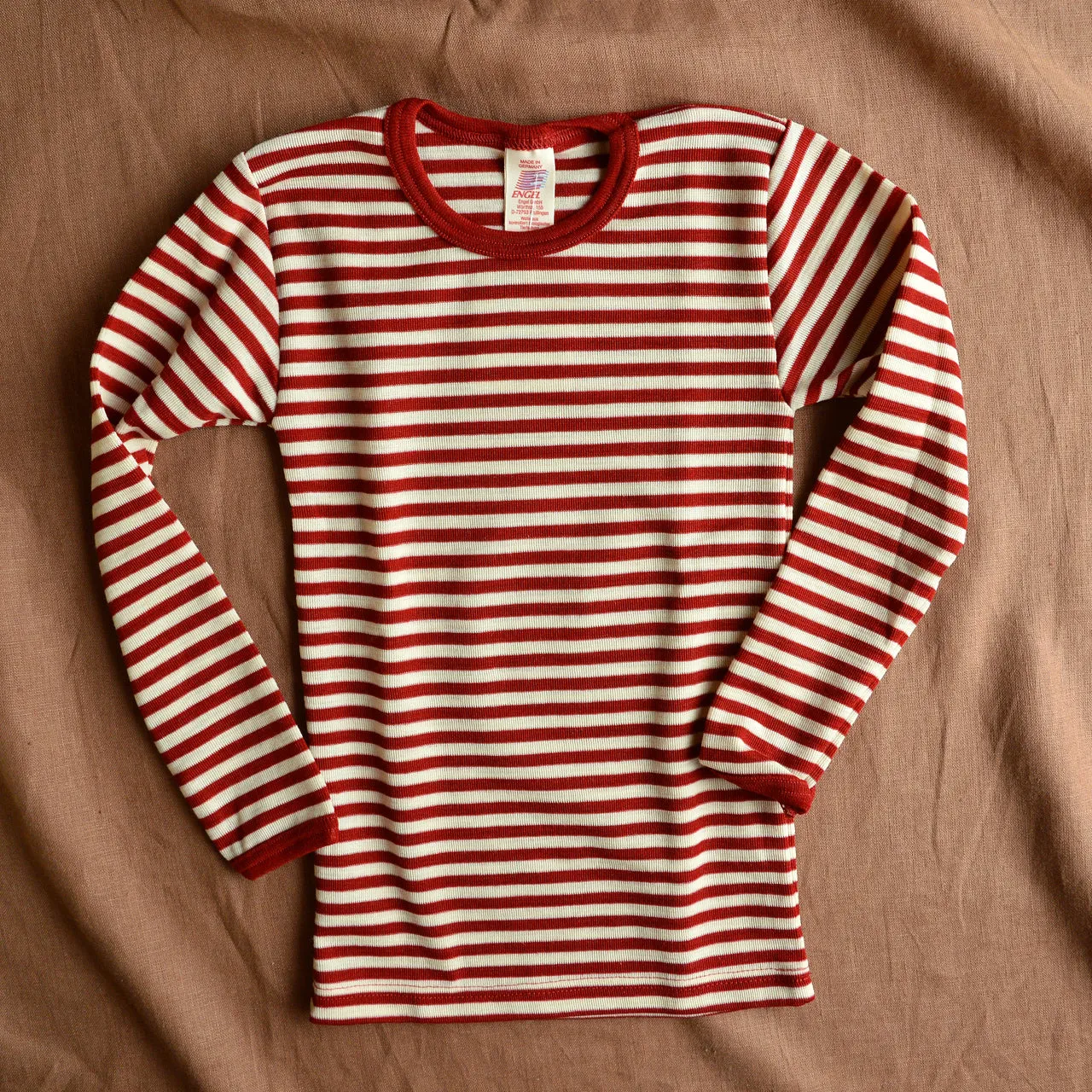 Child's Long Sleeve Top 100% Organic Merino - Stripes (1-12yrs)