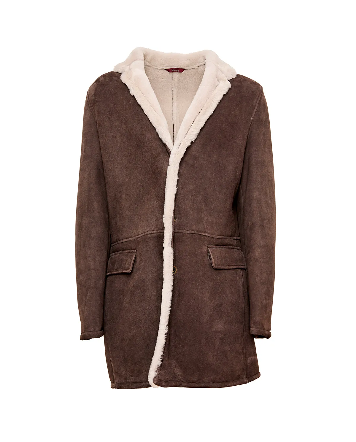 CLIFF-COAT REGULAR, SHEARLING SUEDE IRONED LAMB