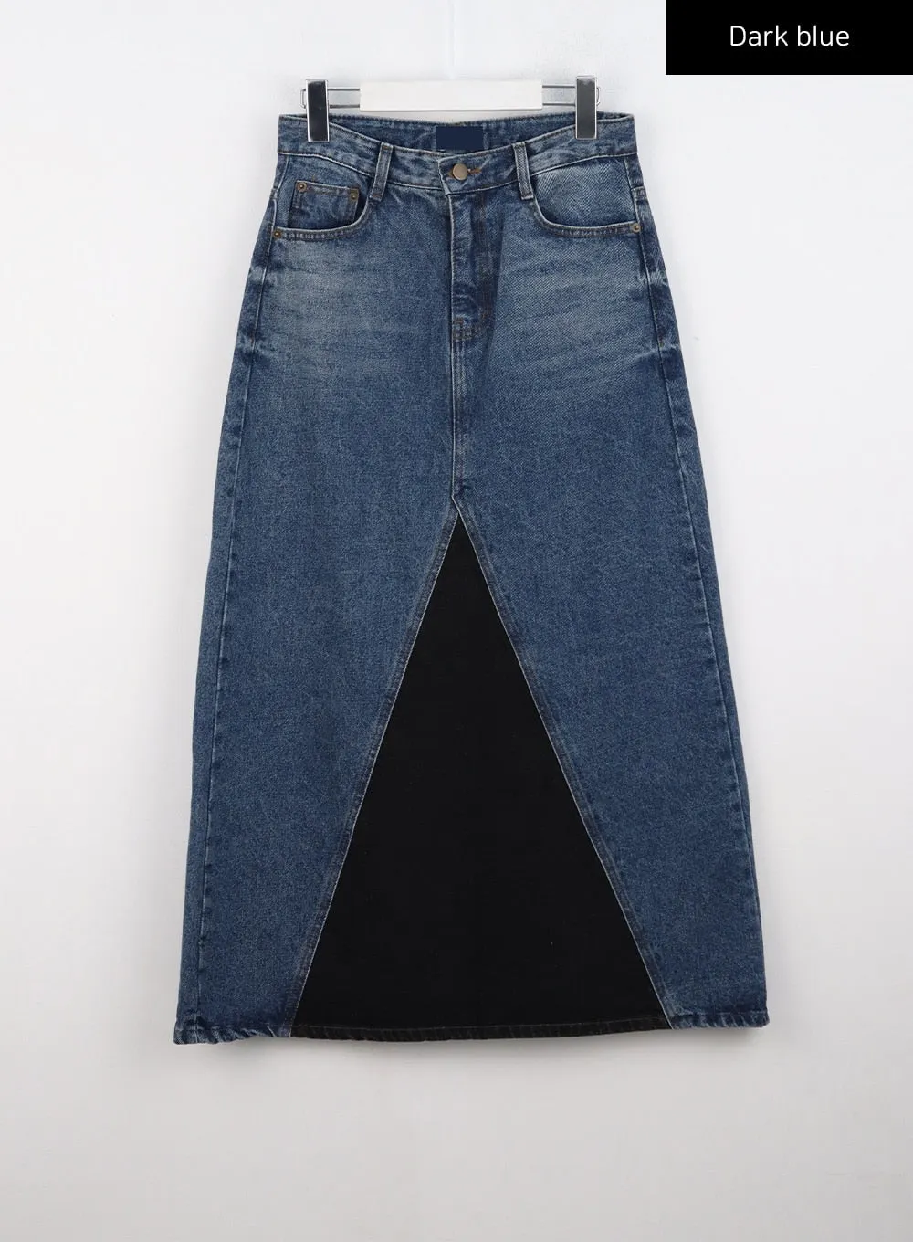 Colorblock Denim Maxi Skirt CO319