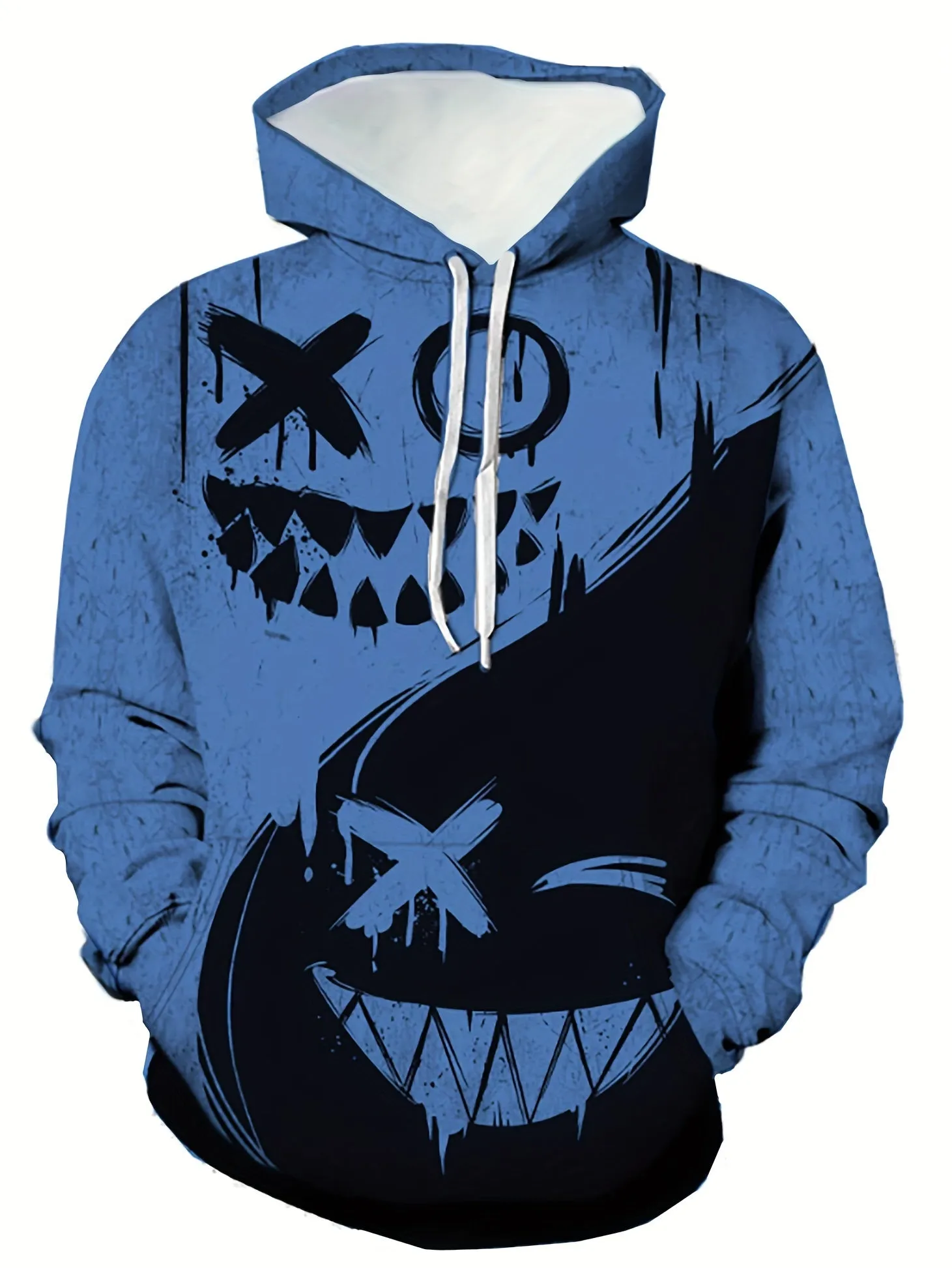 Colorful Mens Hoodie Smile Print Stylish Streetwear Gift