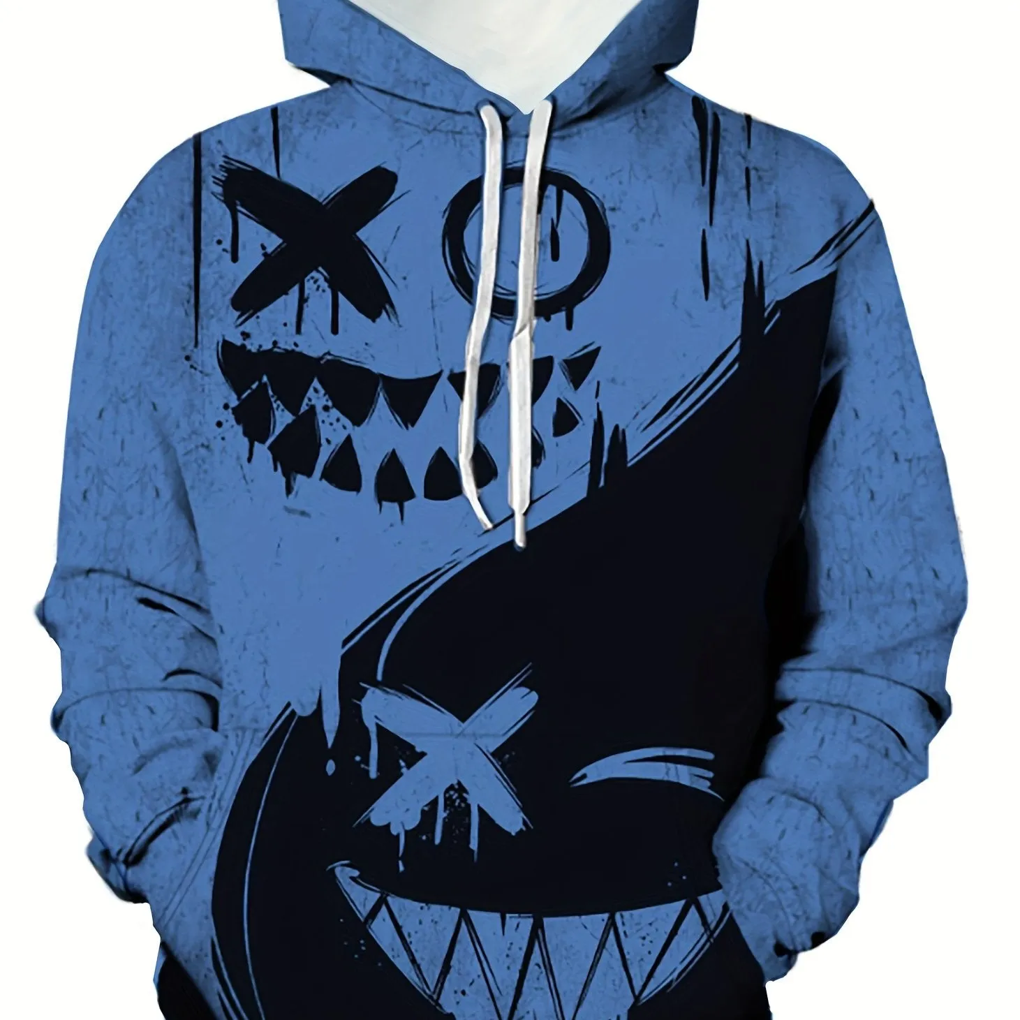 Colorful Mens Hoodie Smile Print Stylish Streetwear Gift