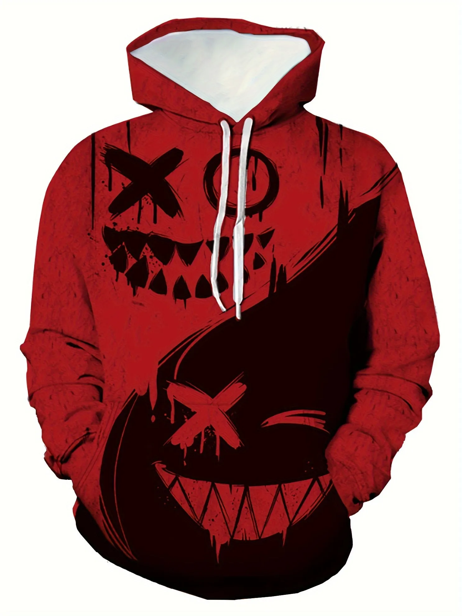 Colorful Mens Hoodie Smile Print Stylish Streetwear Gift