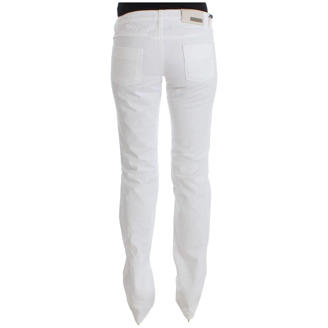 Costume National Chic Slim Fit White Cotton Jeans