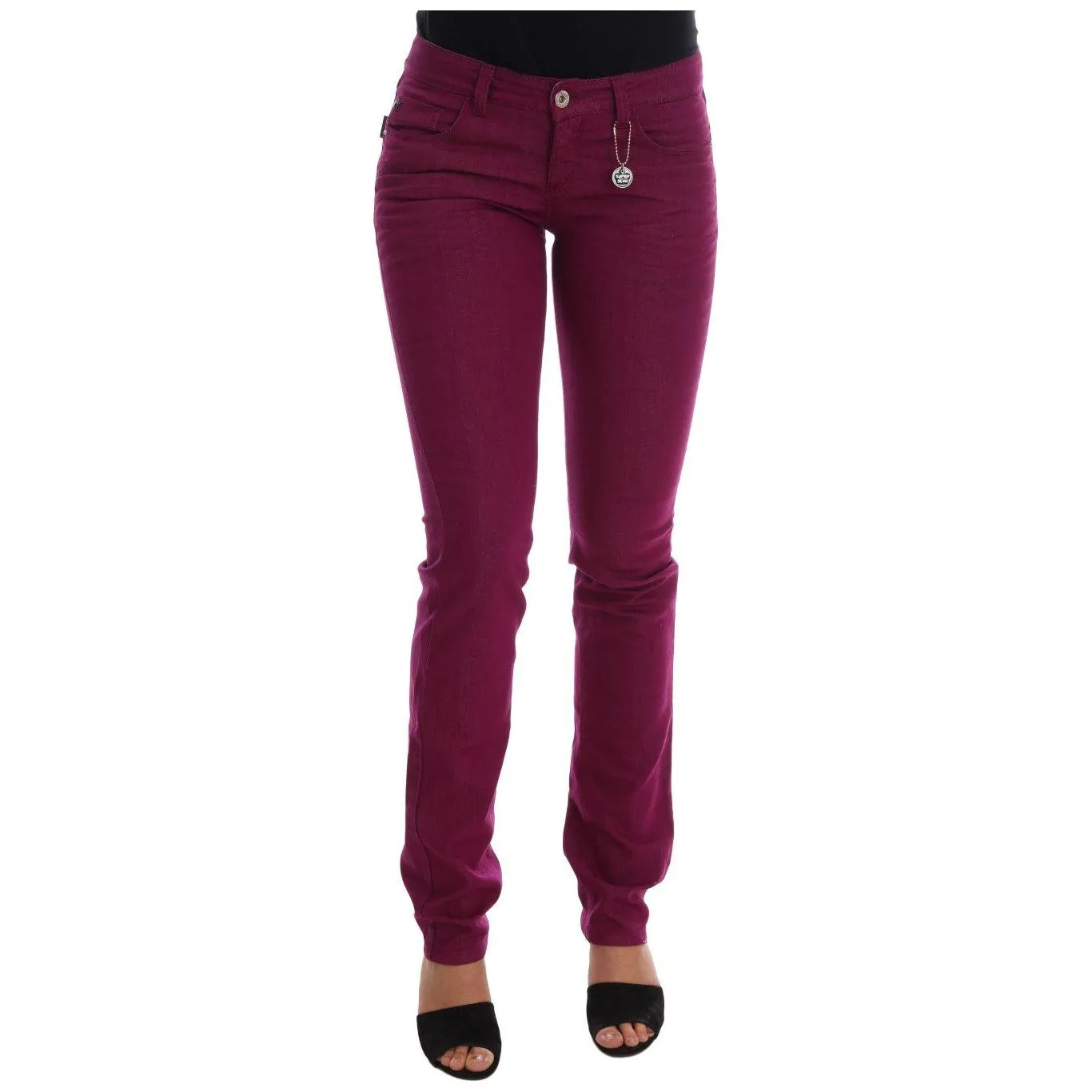 Costume National Elegant Purple Super Slim Jeans