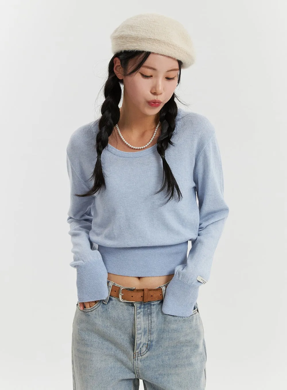 Cozy Cropped Knit Sweater OD320