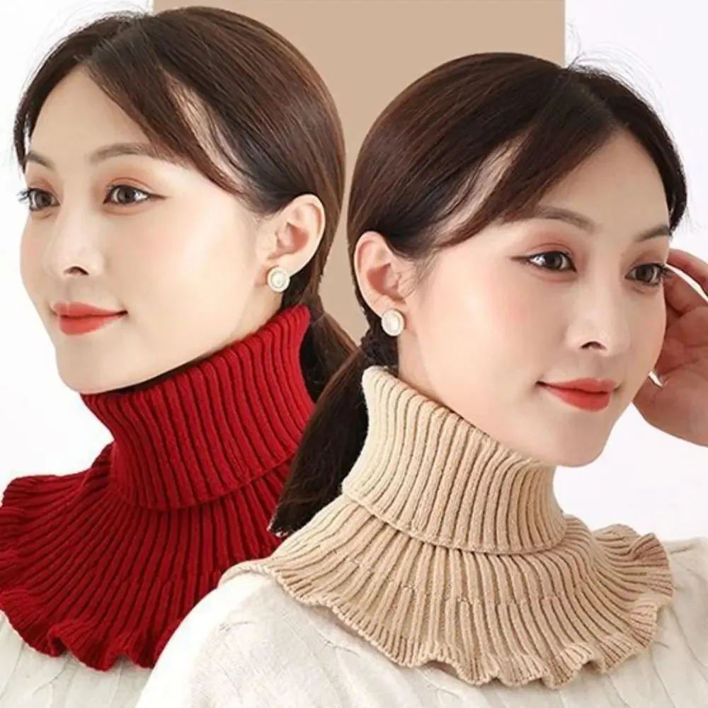 Cozy Knit Detachable Turtleneck Collar Scarf