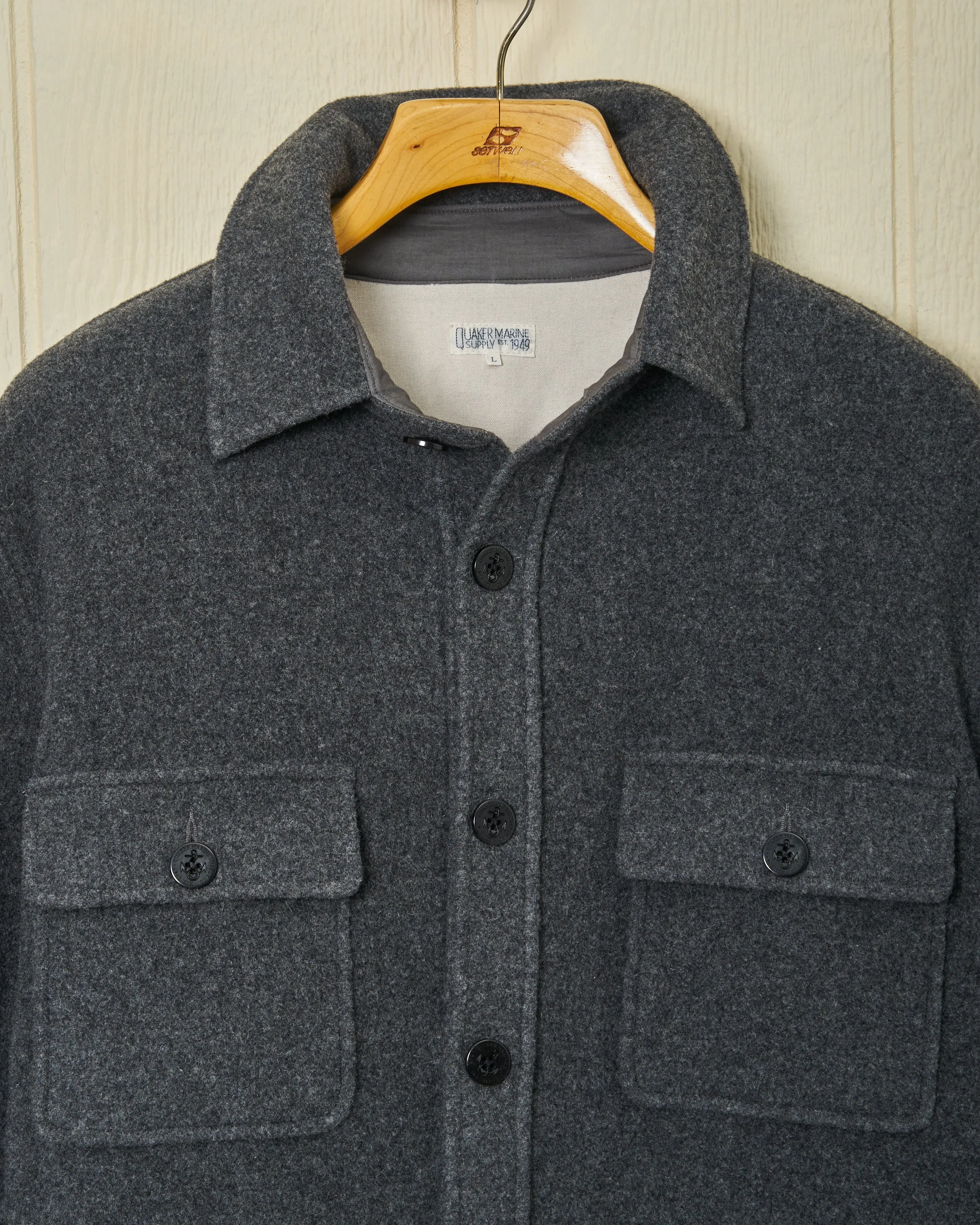 CPO Shirt Jacket in Charcoal Wool