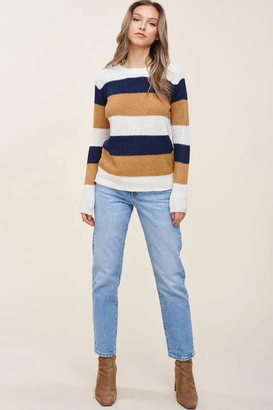 Crewneck Color Block Sweater