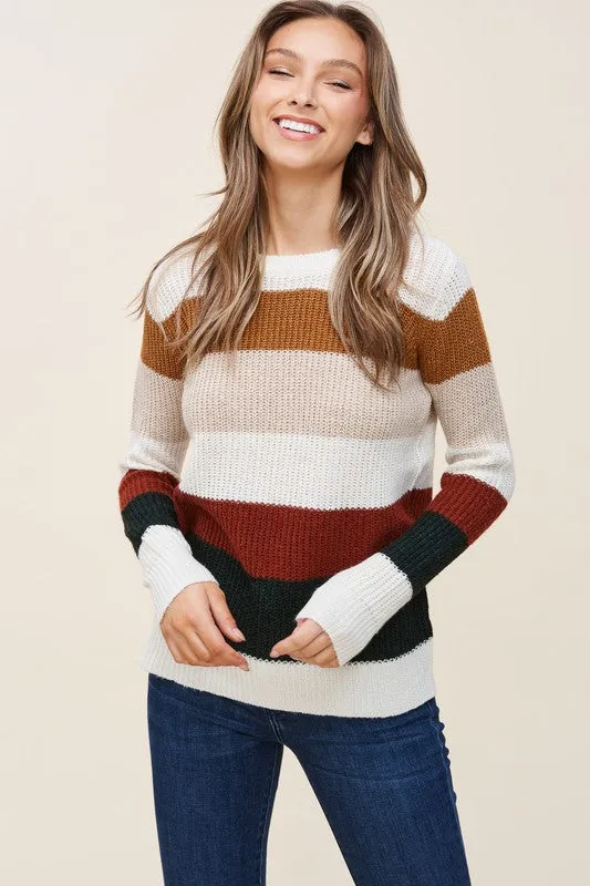 Crewneck Color Block Sweater