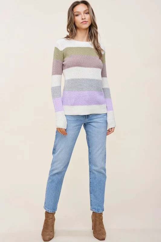 Crewneck Color Block Sweater