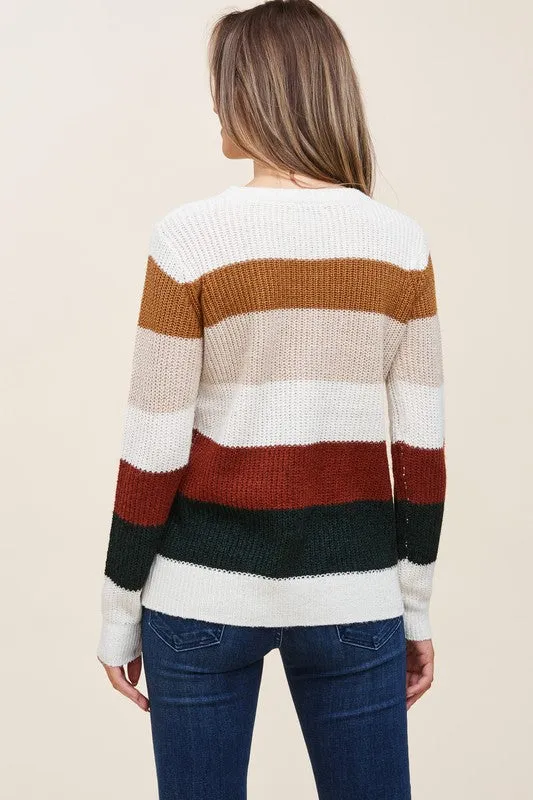 Crewneck Color Block Sweater