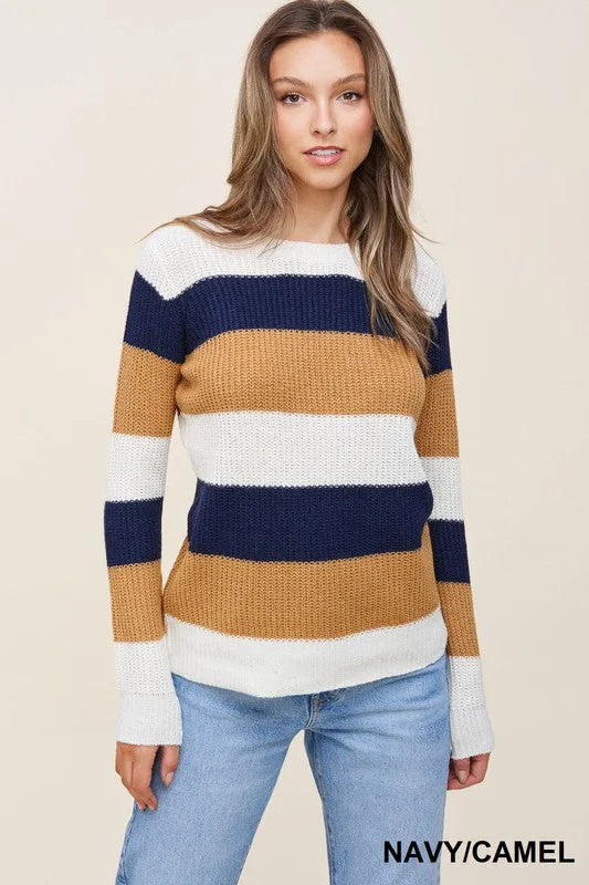 Crewneck Color Block Sweater