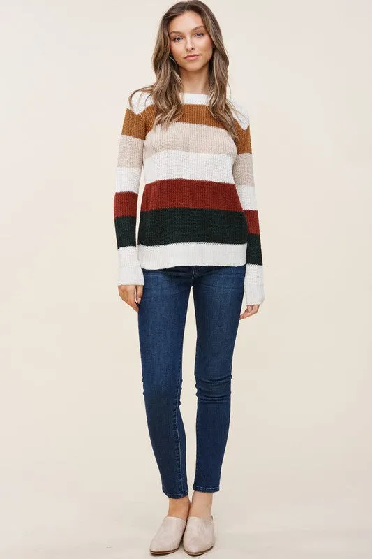 Crewneck Color Block Sweater