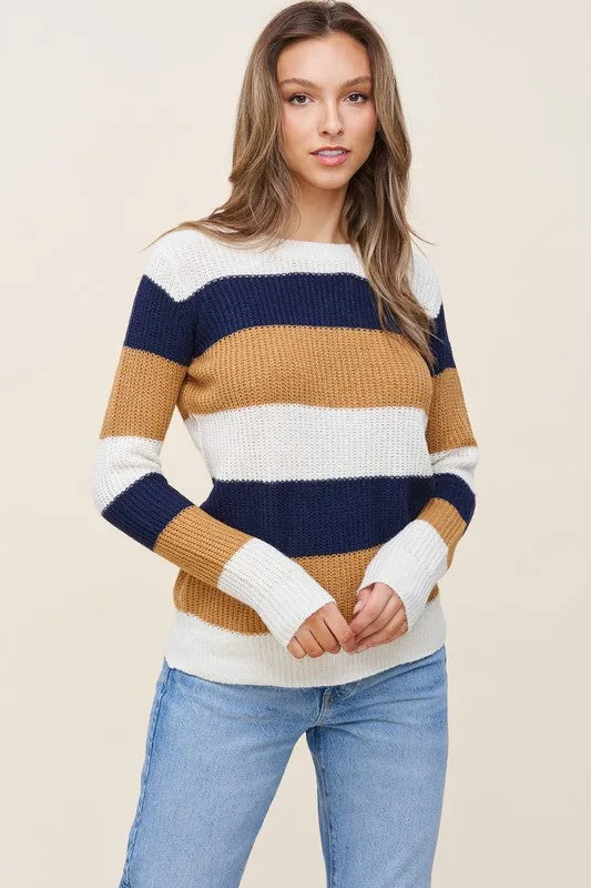 Crewneck Color Block Sweater