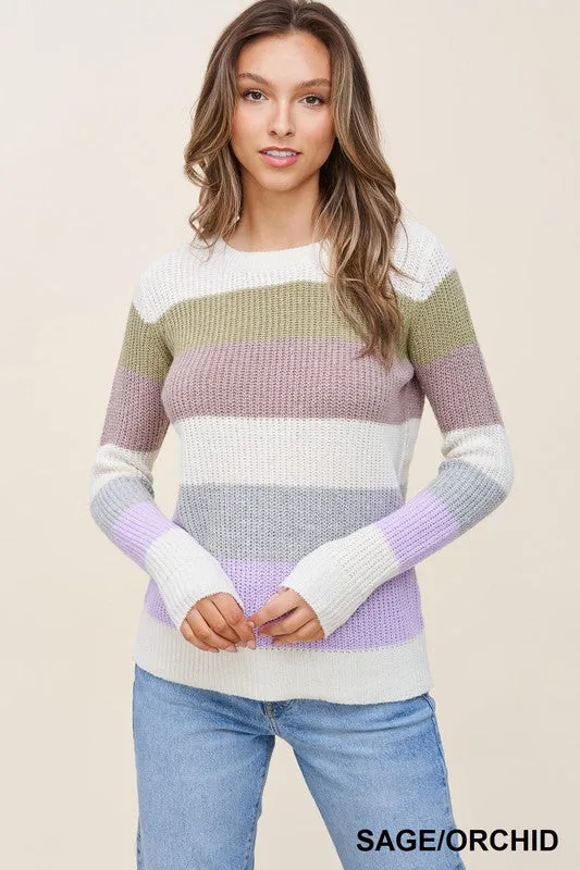 Crewneck Color Block Sweater