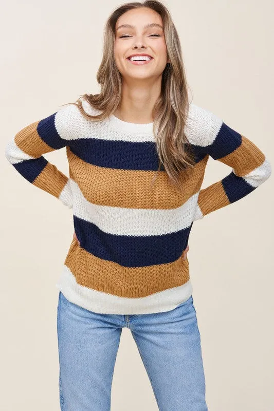 Crewneck Color Block Sweater