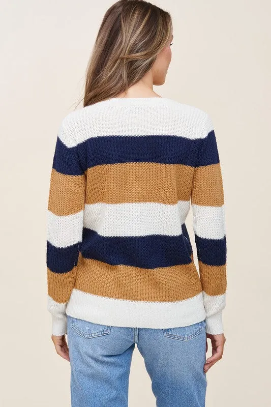 Crewneck Color Block Sweater