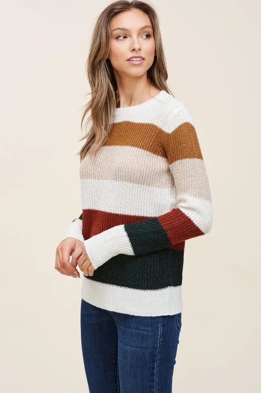 Crewneck Color Block Sweater