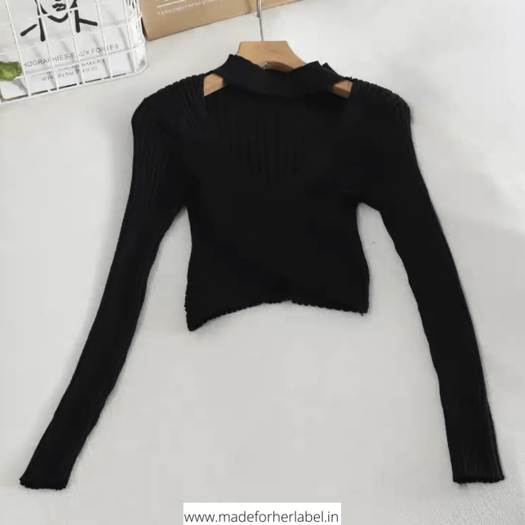 Criss Cross Knitted Sweater Top