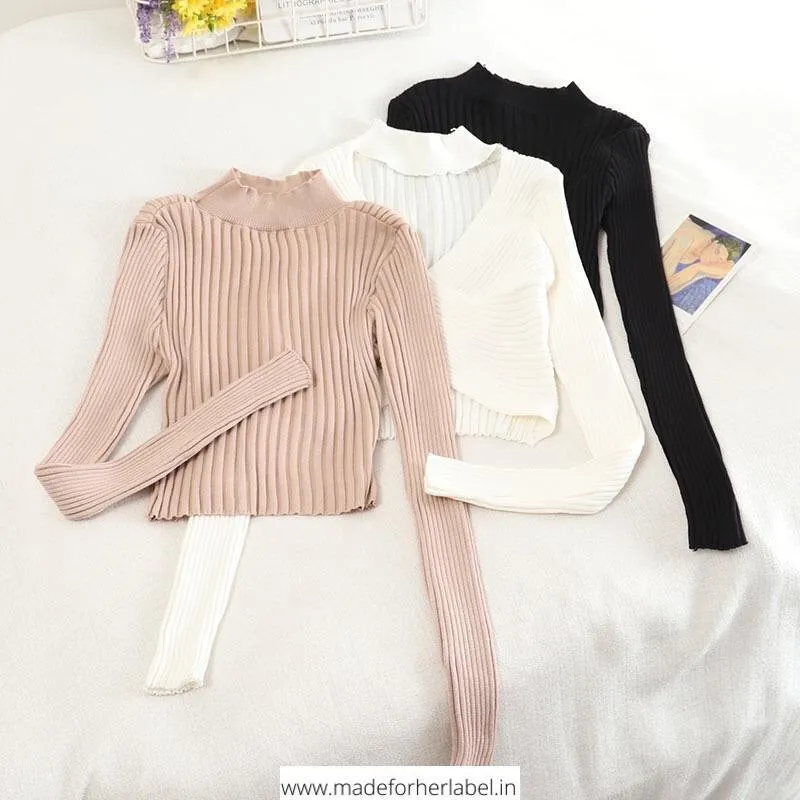 Criss Cross Knitted Sweater Top