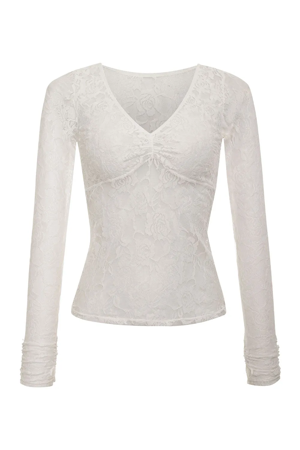 Day Lace Long Sleeve Shirt - White