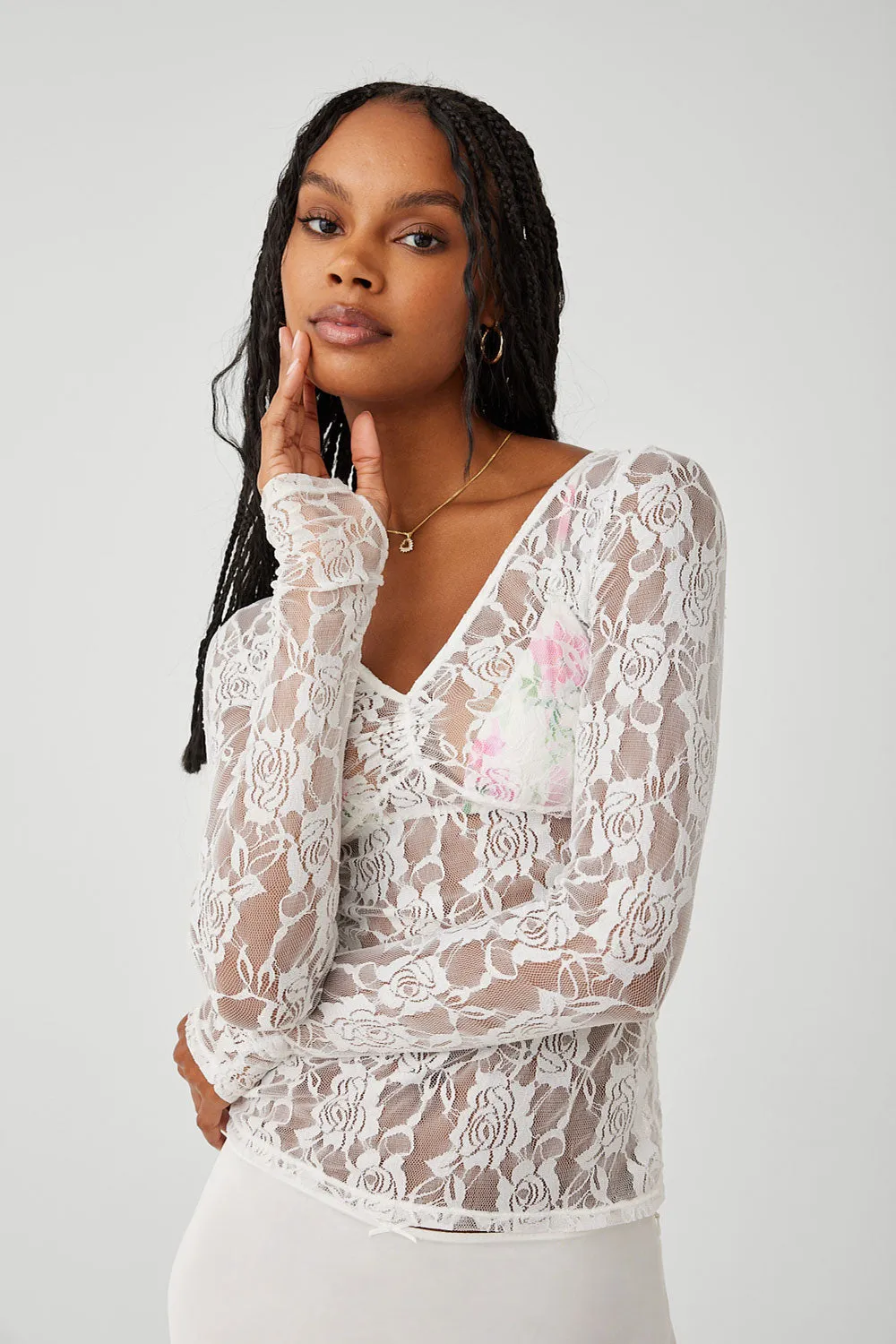 Day Lace Long Sleeve Shirt - White