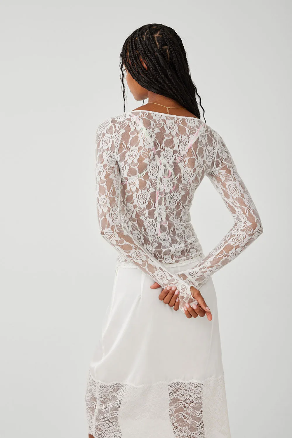 Day Lace Long Sleeve Shirt - White