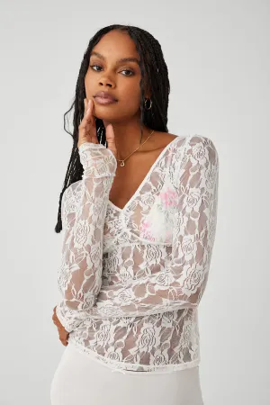 Day Lace Long Sleeve Shirt - White