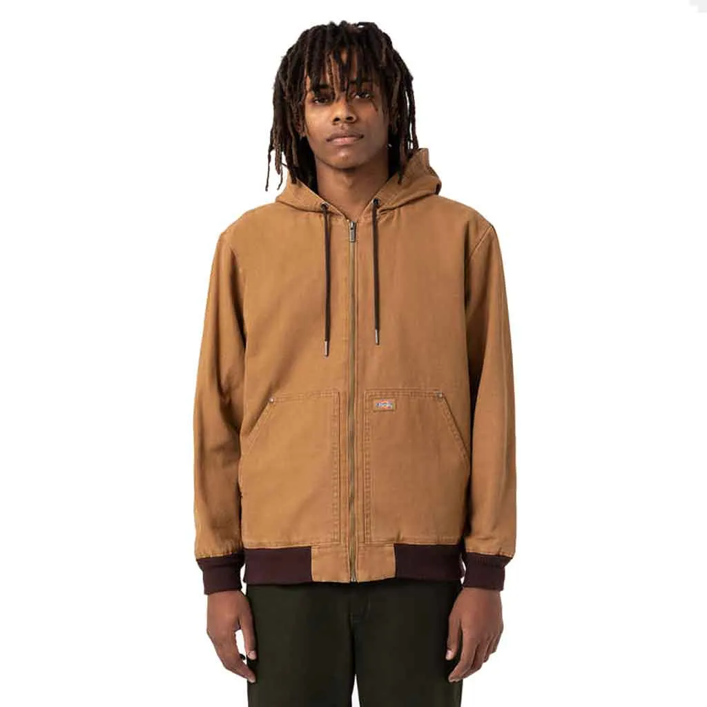 Dickies Duck Hooded Bomber Jacket - Stone Brown Duck