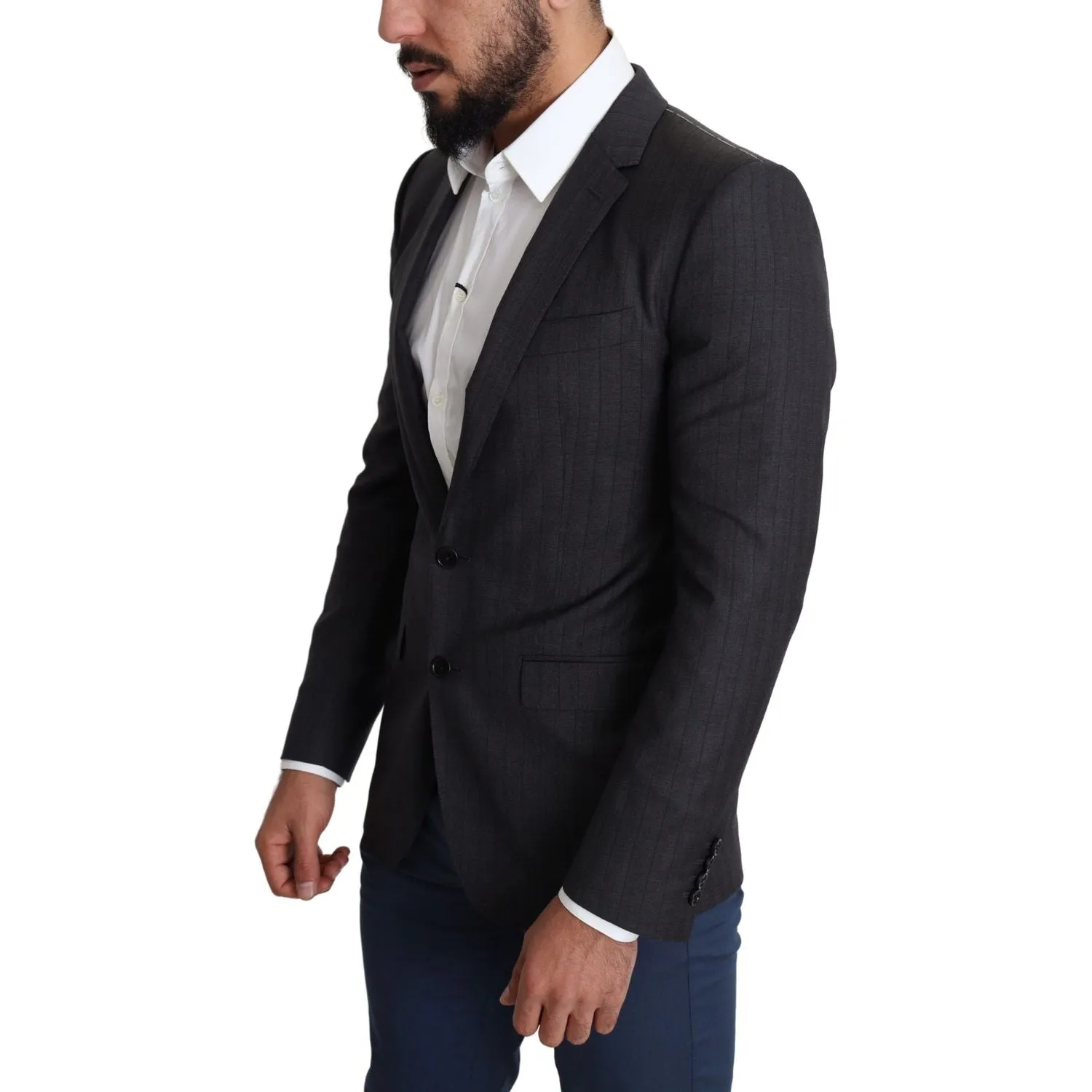 Dolce & Gabbana Elegant Black Virgin Wool Martini Blazer