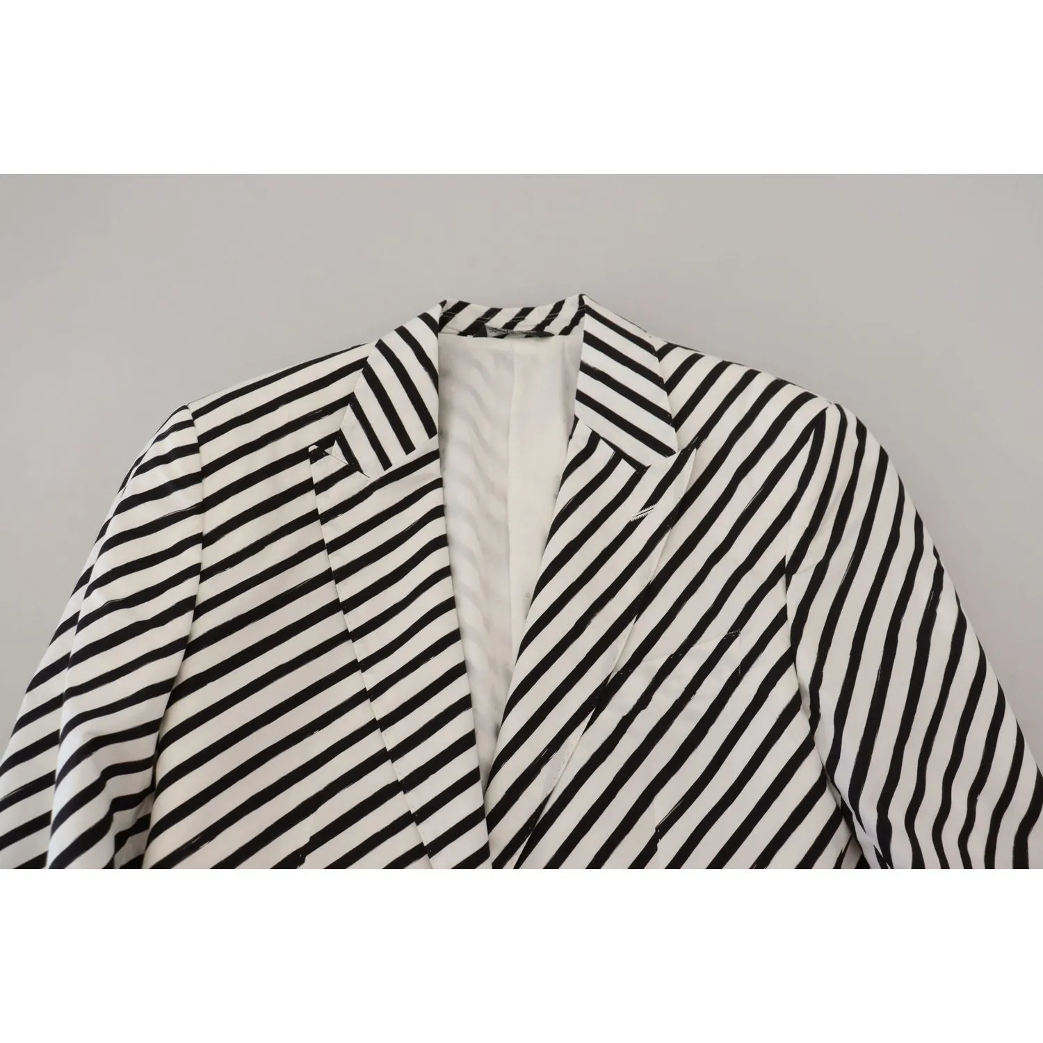 Dolce & Gabbana Elegant White Striped Single Breasted Blazer