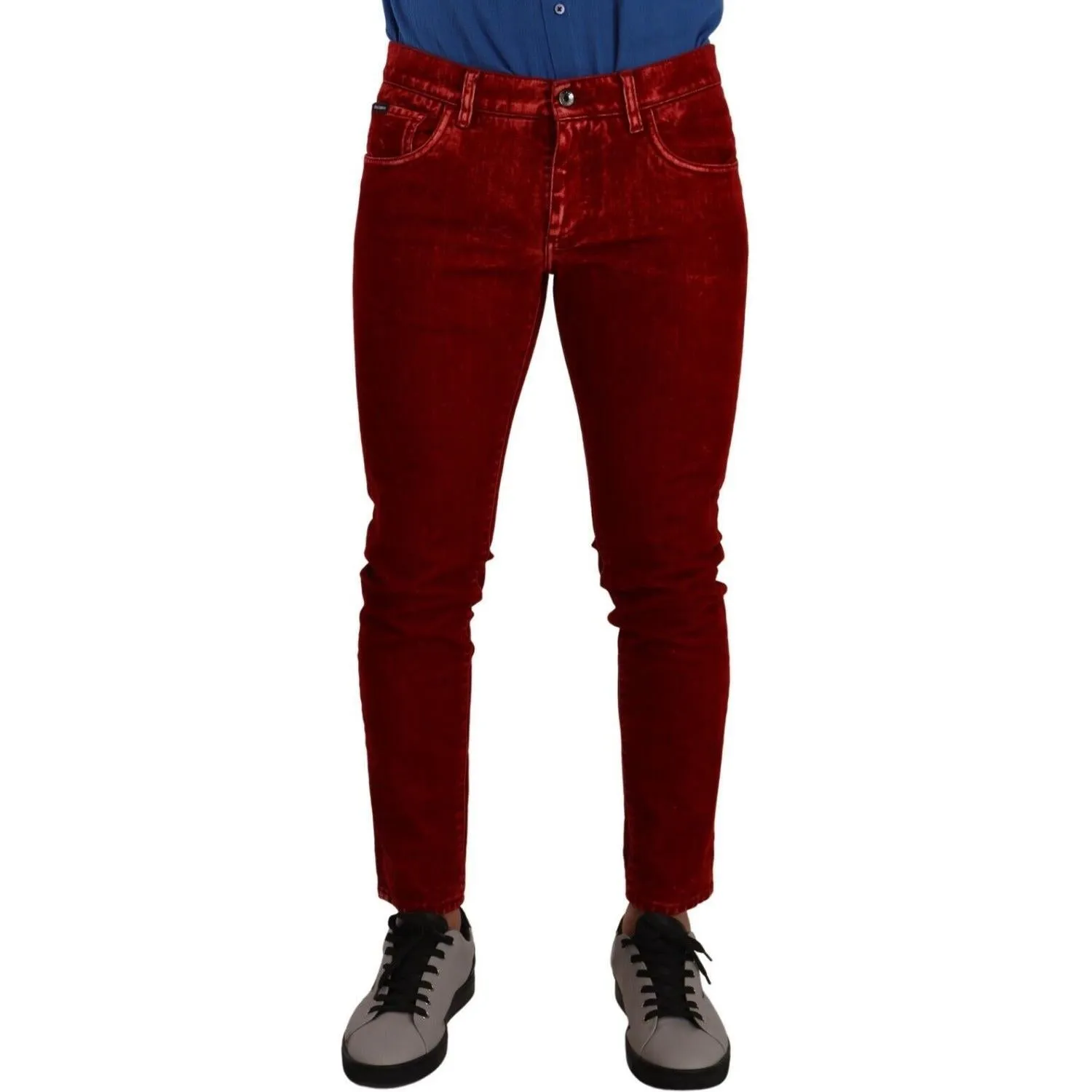 Dolce & Gabbana Ravishing Red Slim Fit Designer Jeans