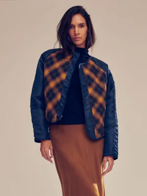 Dorsey Bomber in Japanese Plaid - Eclipse