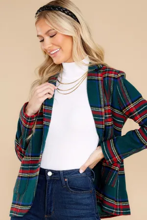 Dressed In Time Green Plaid Blazer