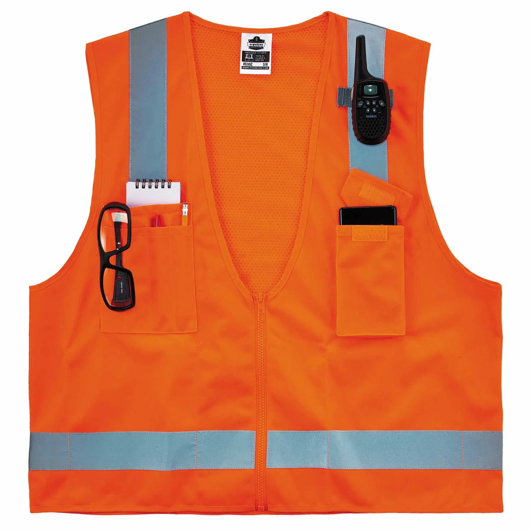 Ergodyne 24515 8249Z-S XL Orange Class 2 Economy Surveyors Vest - Single Size