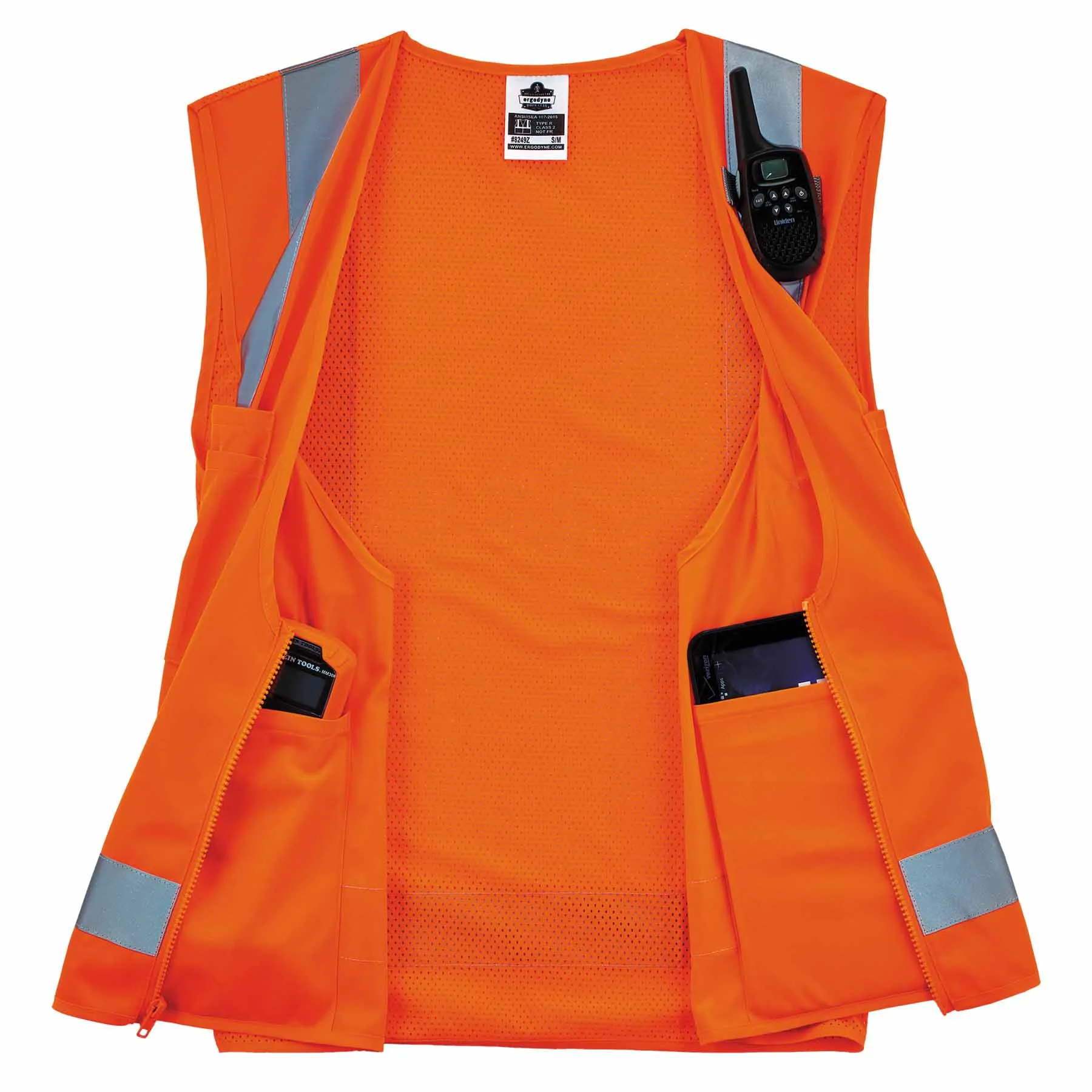 Ergodyne 24515 8249Z-S XL Orange Class 2 Economy Surveyors Vest - Single Size