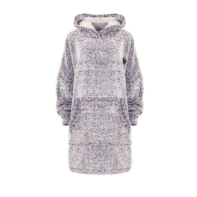 Esme - Bobble Sherpa Blanket Hoodie - Blackberry