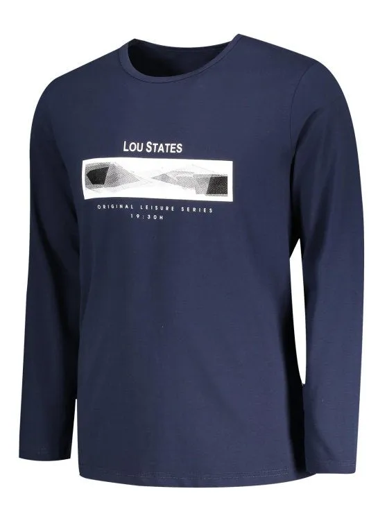 Fashion Lou States Graphic Long Sleeve T-shirt