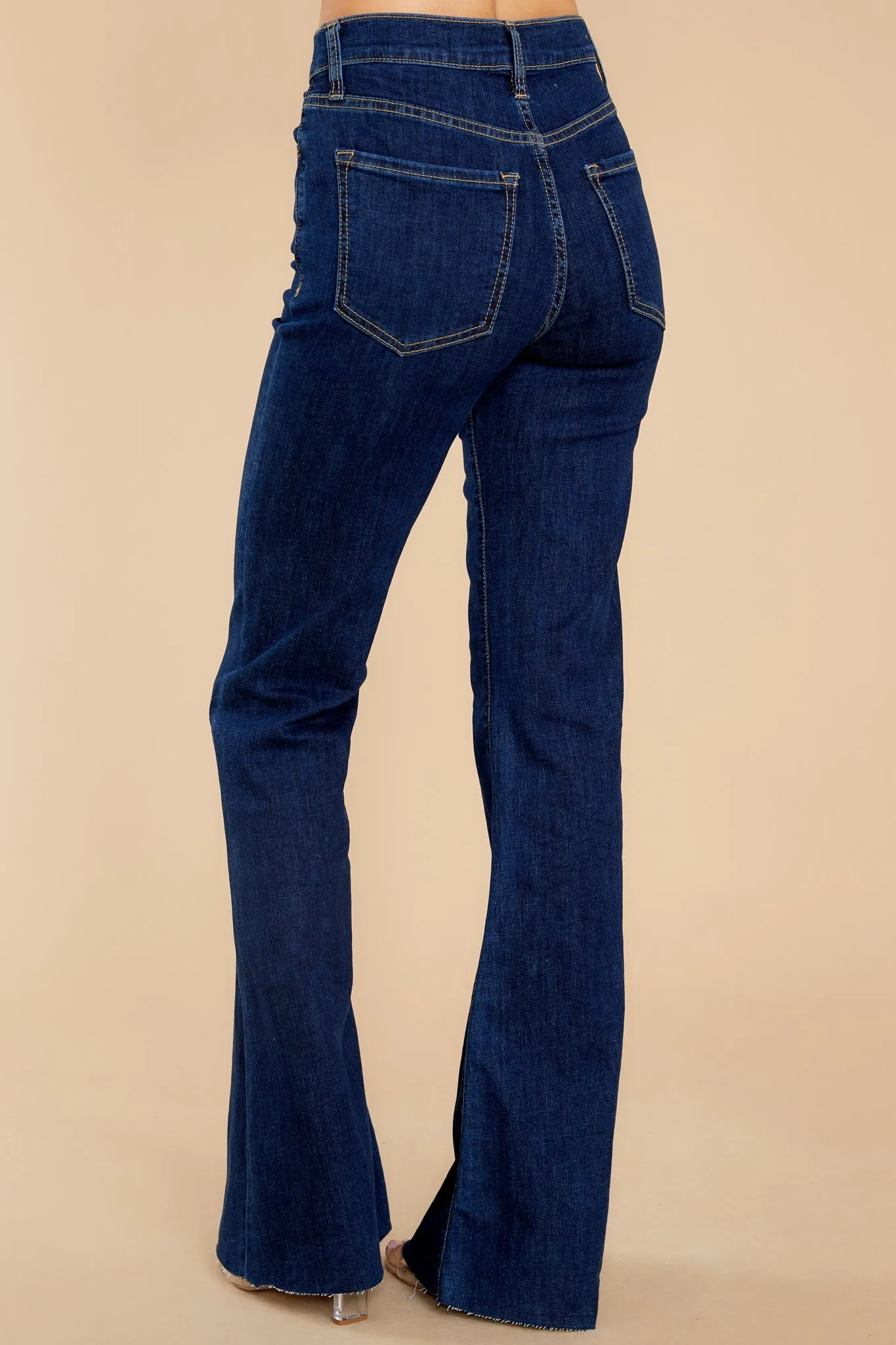 Feel My Heartbeat Dark Wash Wide Leg Jeans