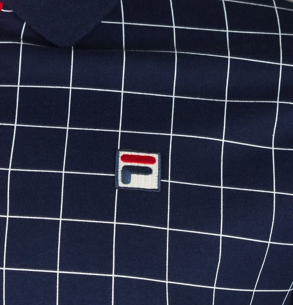 Fila Vintage Nile Polo Shirt Navy