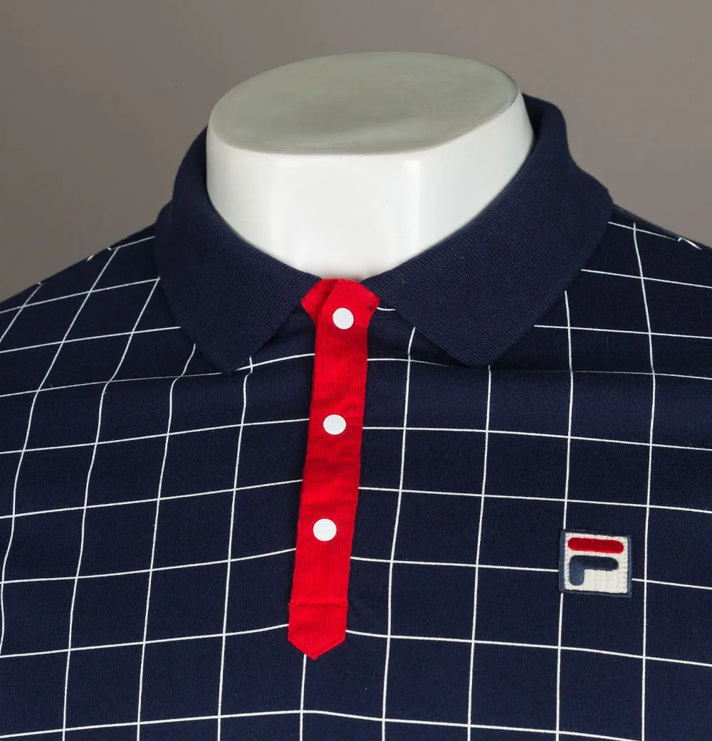 Fila Vintage Nile Polo Shirt Navy