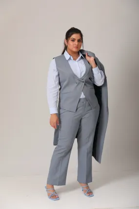 Formal Women's Blue Three Piece Suit