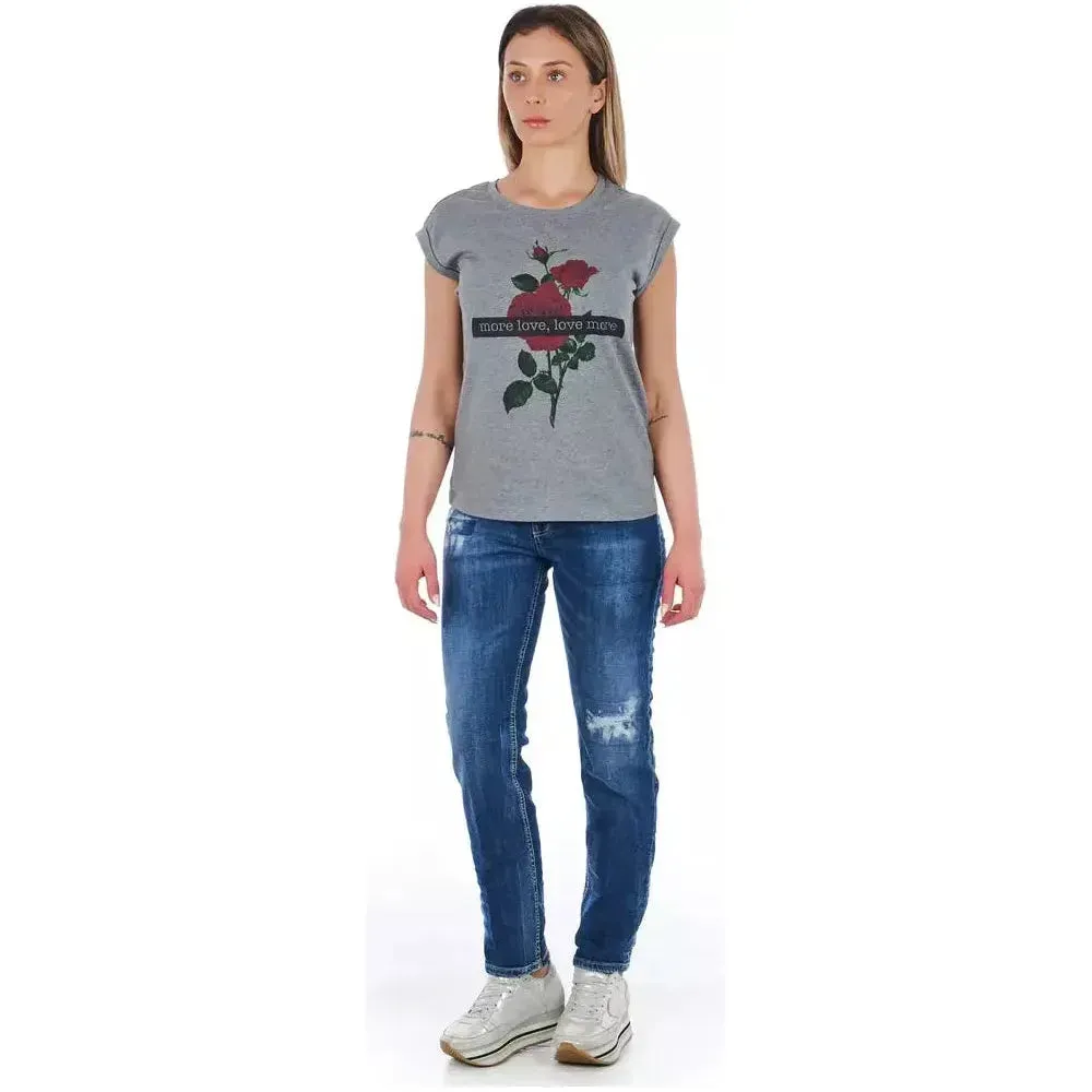 Frankie Morello Blue Cotton Women Jeans