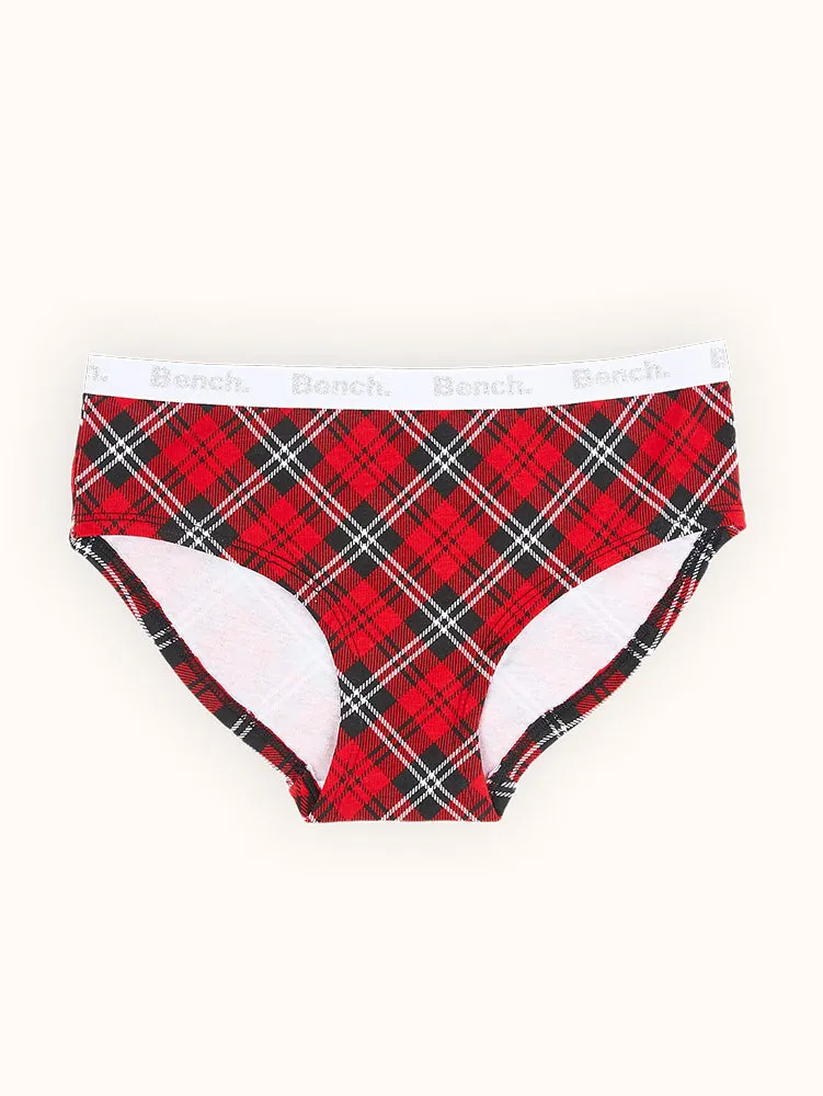 Girls' Red Plaid Bikini Underwear (3 Pack)