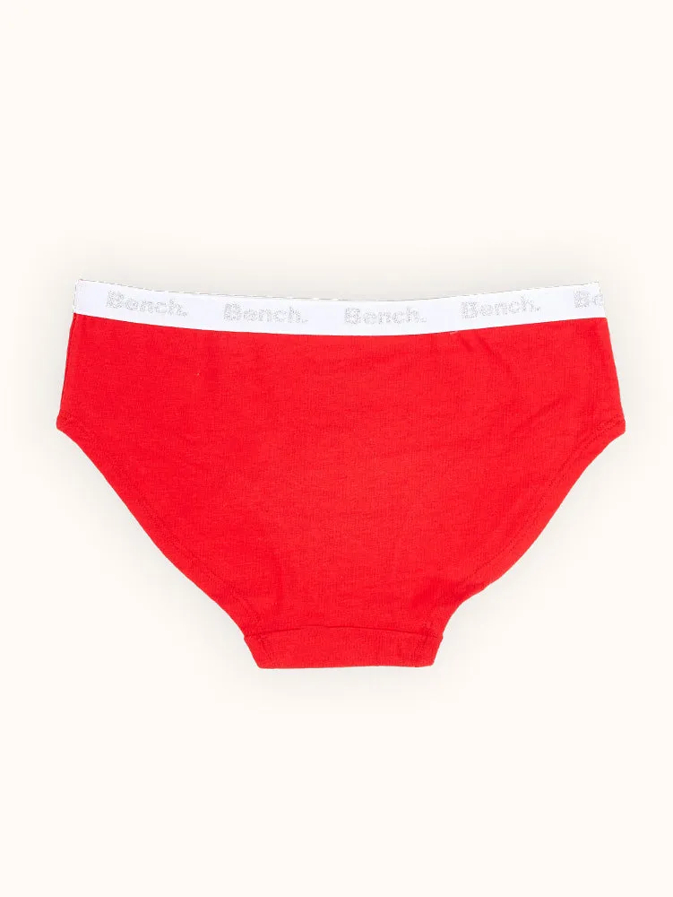 Girls' Red Plaid Bikini Underwear (3 Pack)