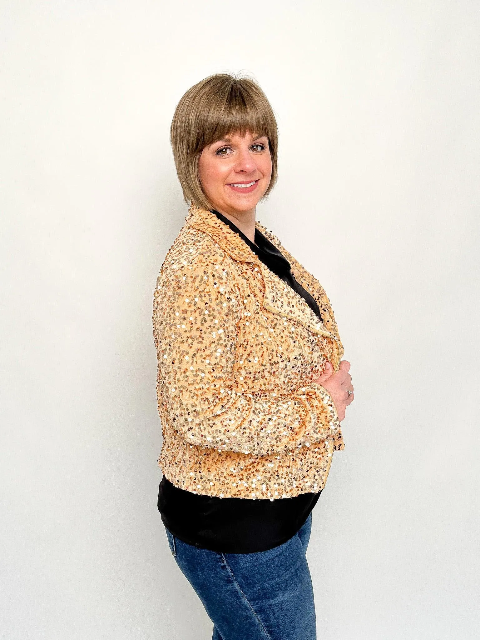 Gold Velvet Sequin Jacket