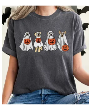 Halloween Trick or Treat Dogs Comfort Colors® T-Shirt, Women's Cute Retro Dogs Funny T-Shirt