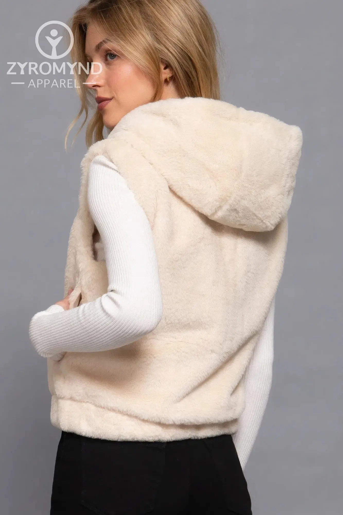 Hoodie Faux Fur Vest