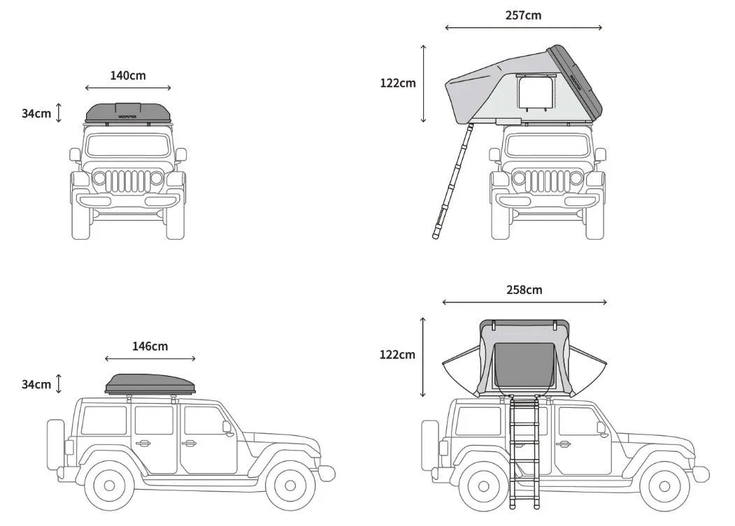 iKamper - Skycamp DLX Mini - Roof Top Tent - sleeps 2 people